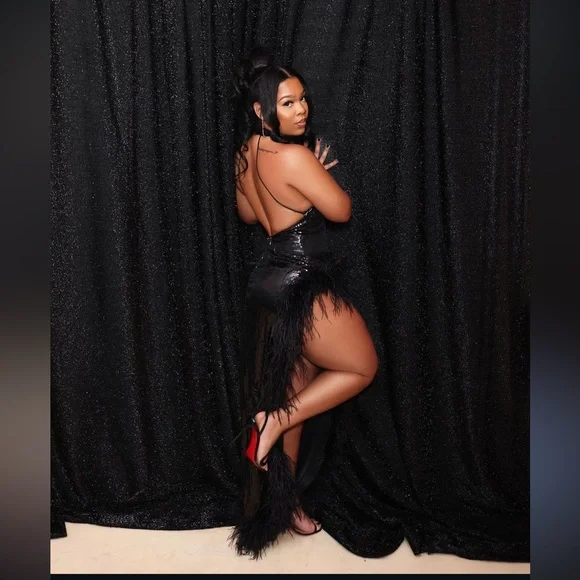 Black Retofette party dress - Picture 2 of 3